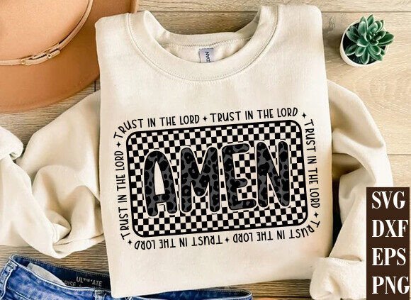Checkered Amen: A Versatile Bible Verse Design