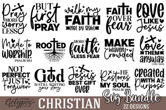 Christian Quote SVG Bundle: Perfect for T-Shirt Designs and Graphics