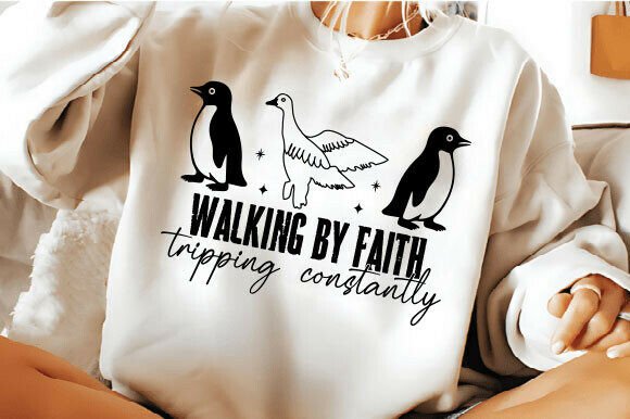 Christian Walking by Faith Tripping Tee: A Unique T-Shirt Design