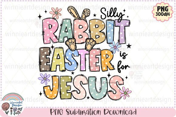 Easter Christian Quote Bunny Rabbit Cute for T-Shirt Designs & Graphics