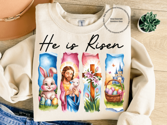 He is Risen Easter Jesus Christian PNG for T-Shirt Designs