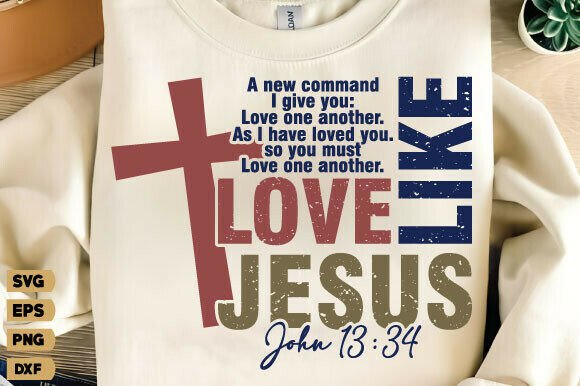 Retro Love Like Jesus SVG: A Perfect T-Shirt Design Graphic
